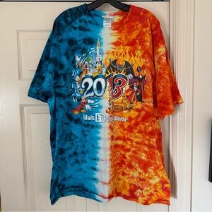 Walt Disney World Mickey 2013 Heroes vs Villains Tie Dye Graphic T Shirt Sz 2XL